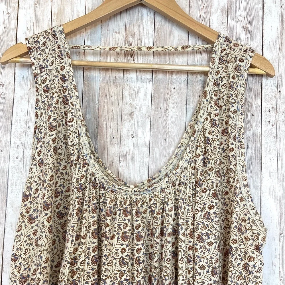 Free People Mess Around Tunic Sleeveless Neutral Combo Top Size Small Women